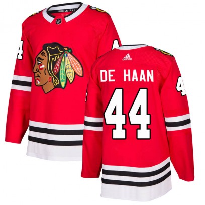 Youth Authentic Chicago Blackhawks Calvin de Haan Adidas Home Jersey - Red