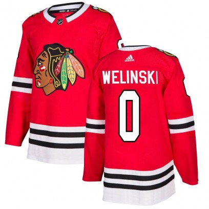 Youth Authentic Chicago Blackhawks Andy Welinski Adidas Home Jersey - Red