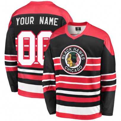 Youth Premier Chicago Blackhawks Custom Fanatics Branded Custom Breakaway Heritage Jersey - Red/Black