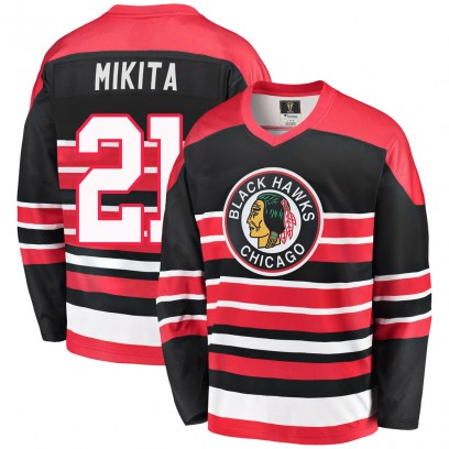 Youth Premier Chicago Blackhawks Stan Mikita Fanatics Branded Breakaway Heritage Jersey - Red/Black