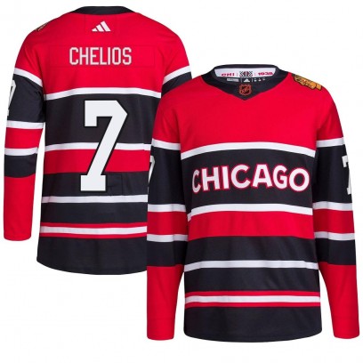 Men's Authentic Chicago Blackhawks Chris Chelios Adidas Reverse Retro 2.0 Jersey - Red