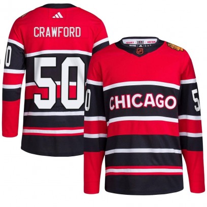 Men's Authentic Chicago Blackhawks Corey Crawford Adidas Reverse Retro 2.0 Jersey - Red