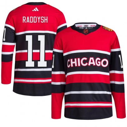 Men's Authentic Chicago Blackhawks Taylor Raddysh Adidas Reverse Retro 2.0 Jersey - Red