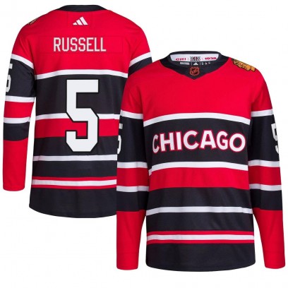 Men's Authentic Chicago Blackhawks Phil Russell Adidas Reverse Retro 2.0 Jersey - Red