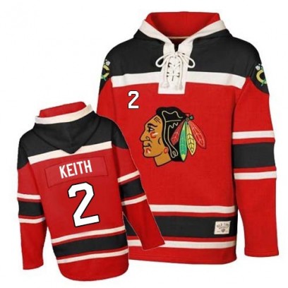 Youth Authentic Chicago Blackhawks Duncan Keith Old Time Hockey Sawyer Hooded Sweatshirt - Red