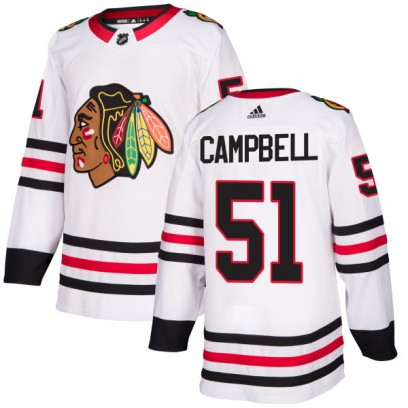 Men's Authentic Chicago Blackhawks Brian Campbell Adidas Jersey - White