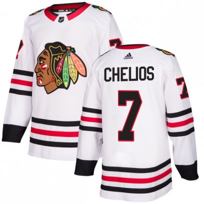 Men's Authentic Chicago Blackhawks Chris Chelios Adidas Jersey - White
