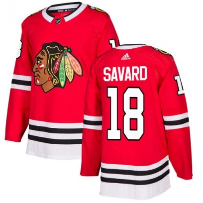 Youth Authentic Chicago Blackhawks Denis Savard Adidas Home Jersey - Red